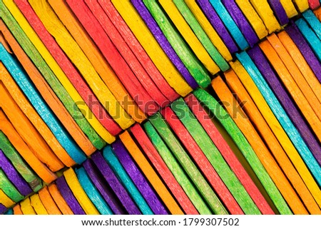 Wooden Sticks in Different Bright Colors High Resolution Photo in Background Wallpaper Colorful Macro
