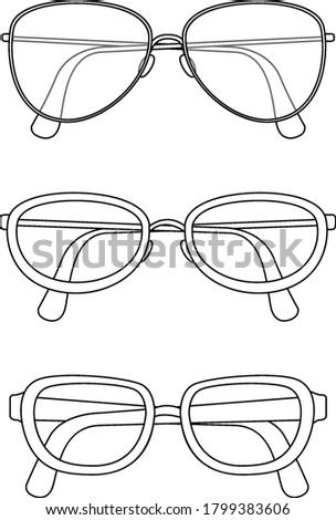 Set of glasses on white background illustration