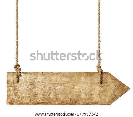 Wooden Arrow Hanging From Ropes