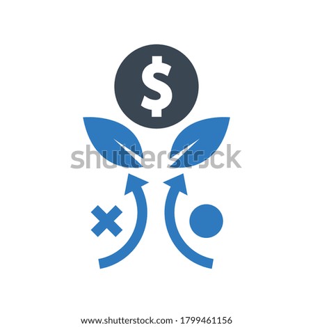 growth investment arrow and leaf icon .startup, growth (vector illustration)