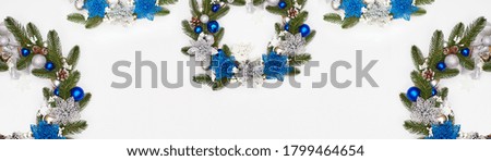 christmas wreath on a white background, flatley, copyspace ,banner, footer, header