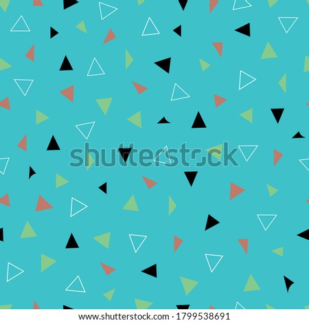Pretty geometric seamless vector triangles repeat pattern background.