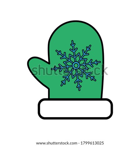Red mittens. Snowflakes on mittens.  illustration. Flat design for business financial marketing banking advertising web concept cartoon illustration.