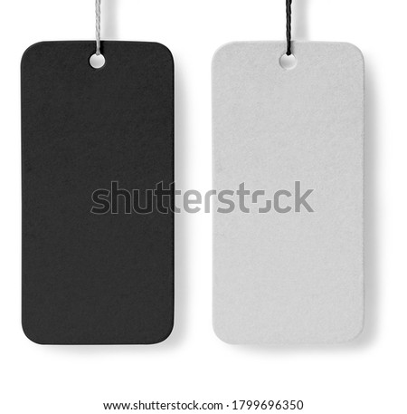 Label tags on white background