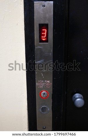 Elevator Door Button and Floor Level