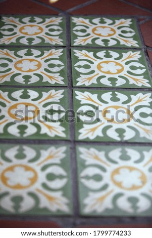 Tiles on floor. Decorative background design 