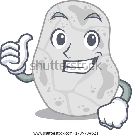 White planctomycetes cartoon character design showing OK finger