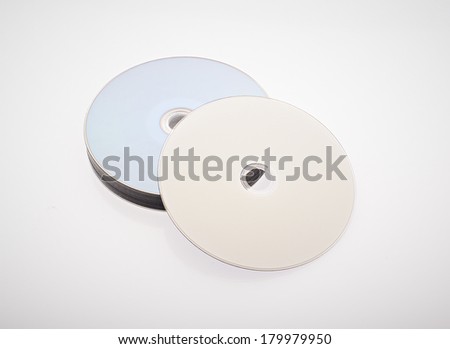 a group of blue-ray disk on white background