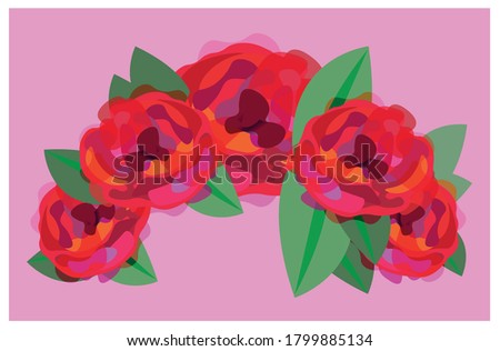 Rose Crown on pink Background