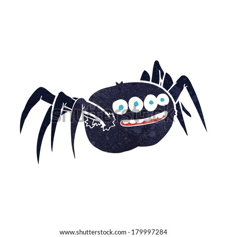 cartoon spooky spider