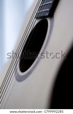 Close up Acoustic Guitar Blur Foreground and Background