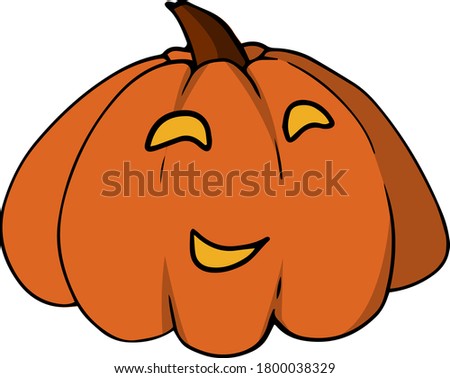 vector colour image of a 
smile pumpkin with a face on a transparent background