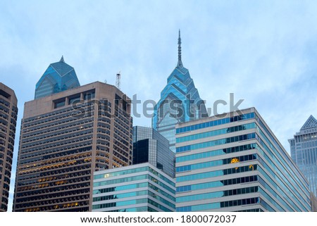 Cityscape of modern buildings at downtown, Rittenhouse Square District, Philadelphia, Pennsylvania, United States