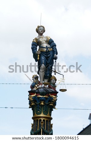 Bern, Switzerland: Gerechtigkeitsbrunnen (Fountain of Justice), detail of the statue