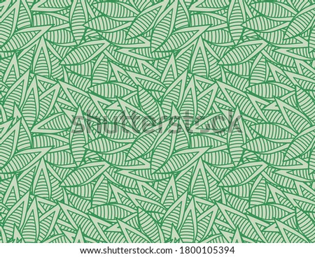 Japanese Overlapping Leaf Vector Seamless Pattern