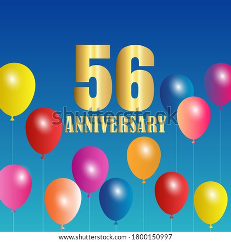 56 year anniversary celebration, vector design for celebrations, invitation cards and greeting cards