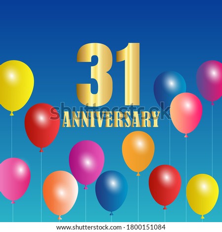 31 year anniversary celebration, vector design for celebrations, invitation cards and greeting cards