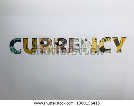 Combination of Various banknotes as background. /A currency, is money in any form when in use or circulation as a medium of exchange, especially circulating banknotes and coins.
