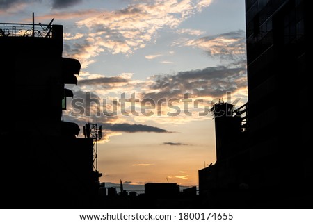  sky background with clouds in evening