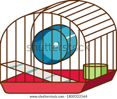 A hamster cage isolated  illustration