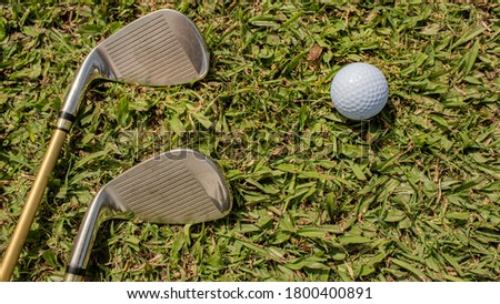 The background. golf clubs and balls. Bali. Indonesia.