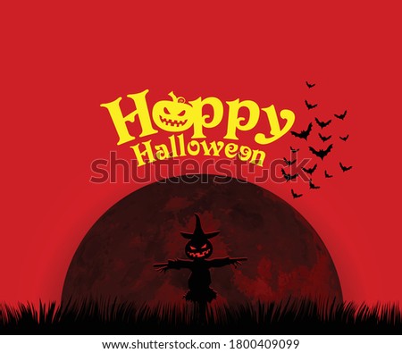 Halloween Scarecrow Layout/Cover. Creative Design Concept Background