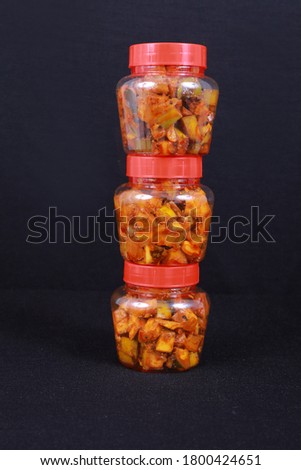 mango pickle with black background picture