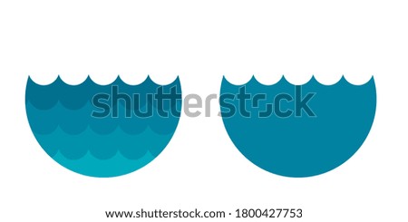 Ocean waves layer by layer from different tones of blue icon on white background. Pictogram, icon set illustration. Useful for website design, banner, print media, mobile apps and social media posts.