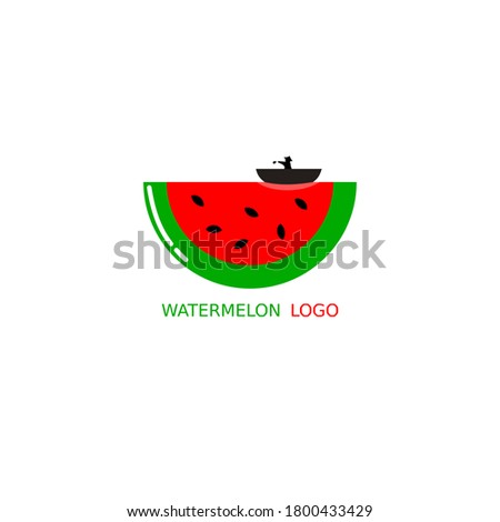 Watermelon fisherman logo for business.