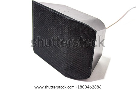 A picture of electric speaker isolated on white background