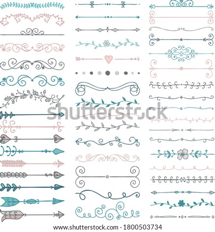 Flourishes calligraphic dividers collections vector template