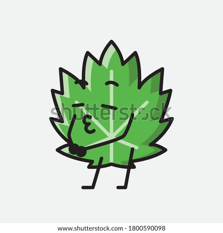An illustration of Cute Leaf Mascot Vector Character