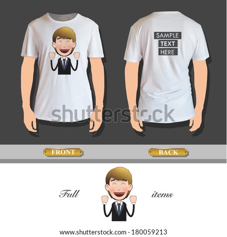 Success businessman printed on shirt. Vector design.