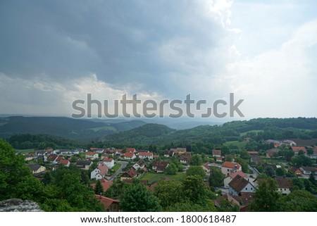 An aerial shot of the houses of Brennberg in Germany