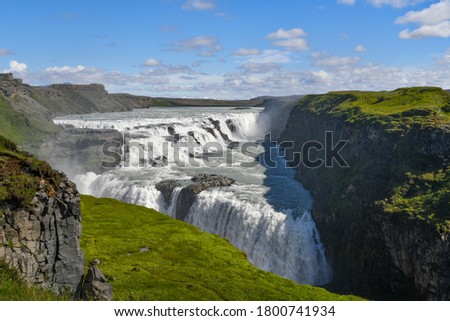 Gullfoss waterfall and a different perspective on iceland Royalty-Free Stock Photo #1800741934