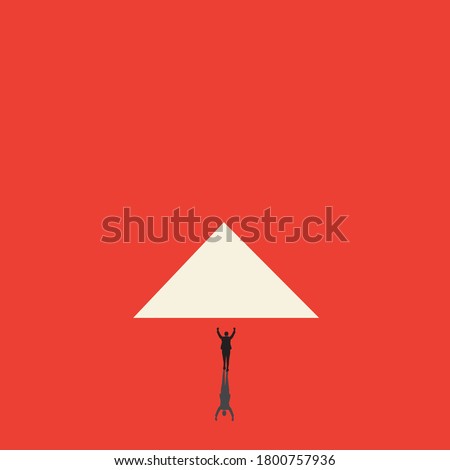 Business concept. The way to solve problems. businessman looking into the distance, minimalistic style. Vector illustration