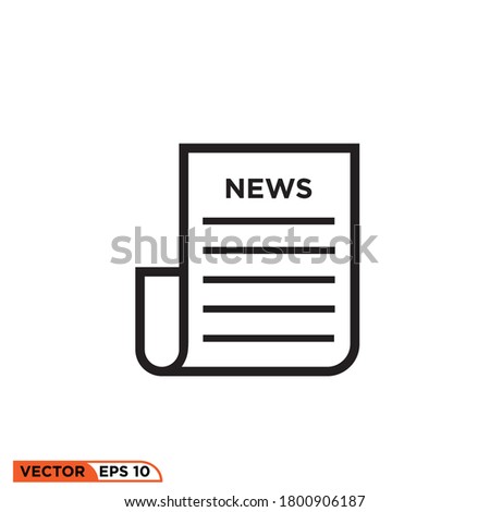 Icon vector graphic of newspaper, good for  template web etc