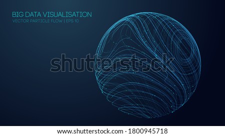 Vector particle big data visualisation of matrix. 3d rendering of cyberspace and visual energy. Computer structure analysis. Internet network and science, technology background vector. Royalty-Free Stock Photo #1800945718