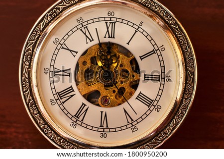 Close-up of a vintage pocket watch