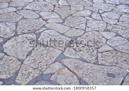 Roadway pattern. Old stone pavement