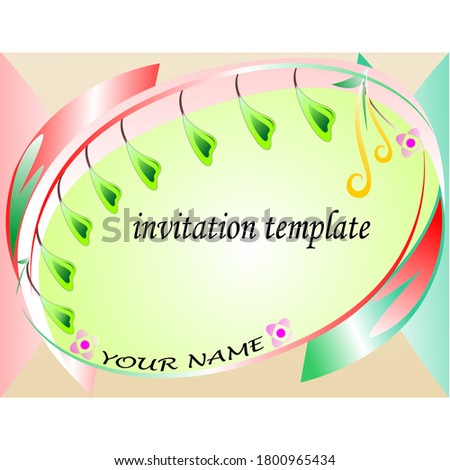 green circle invitation template design