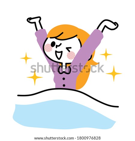 Illustration of a woman who wakes up comfortably.