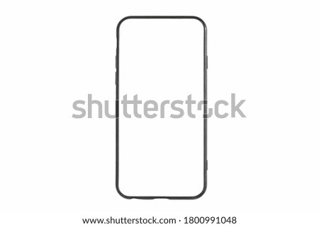 Black smartphone isolated on white backgrounds Royalty-Free Stock Photo #1800991048