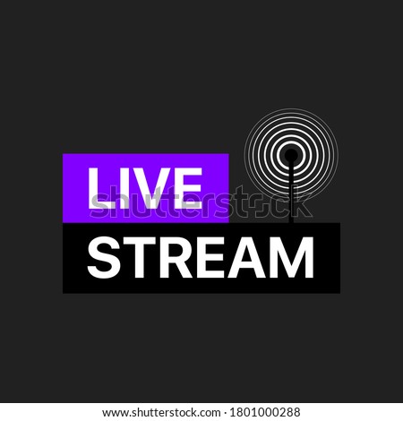Live Stream Lower Third Vector Illustration. Live Stream Overlay For 
Live Broadcast