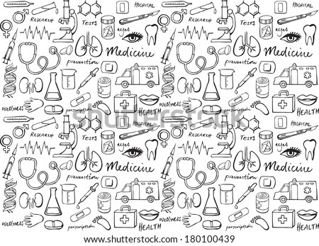 Medical icon vector seamless background
