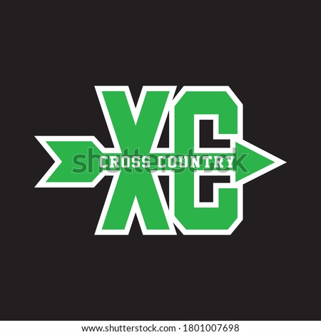 XC CROSS COUNTRY  T shirt design vector 