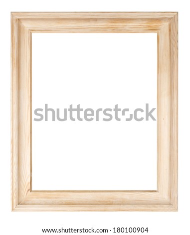 Raw pine picture frame isolated with clipping path.