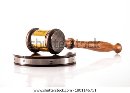 Judge gavel on white background