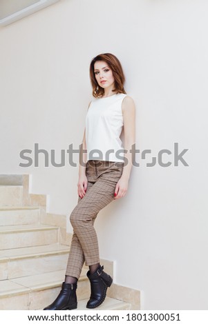 stylish fashion model. woman in salon. female with classy look. perfect wardrobe. fashion and beauty. always look elegant. clothes for everyday life. businesswoman or secretary. designer at work.
