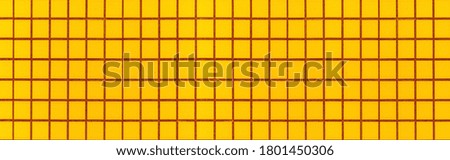 Panorama of Yellow mosaic wall tile pattern and seamless background , Yellow stone tile wall or floor seamless background